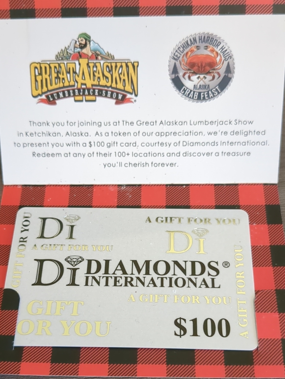 Diamonds International $100 Gift Card - Gold & Black
